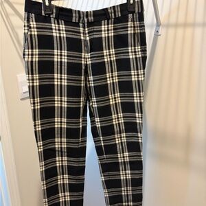Men's Black and White Plaid Pants
